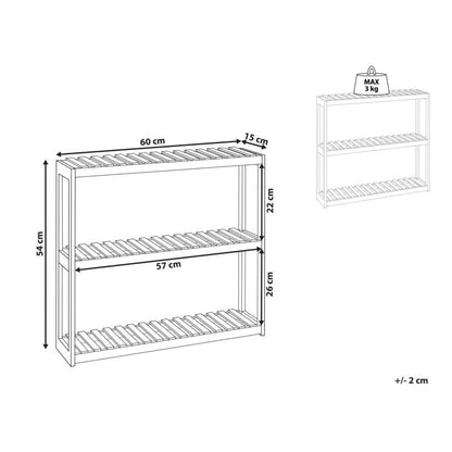 Badeværelseshylde PADUCAH 60x15x54 cm Lysebrun | 4255664880338