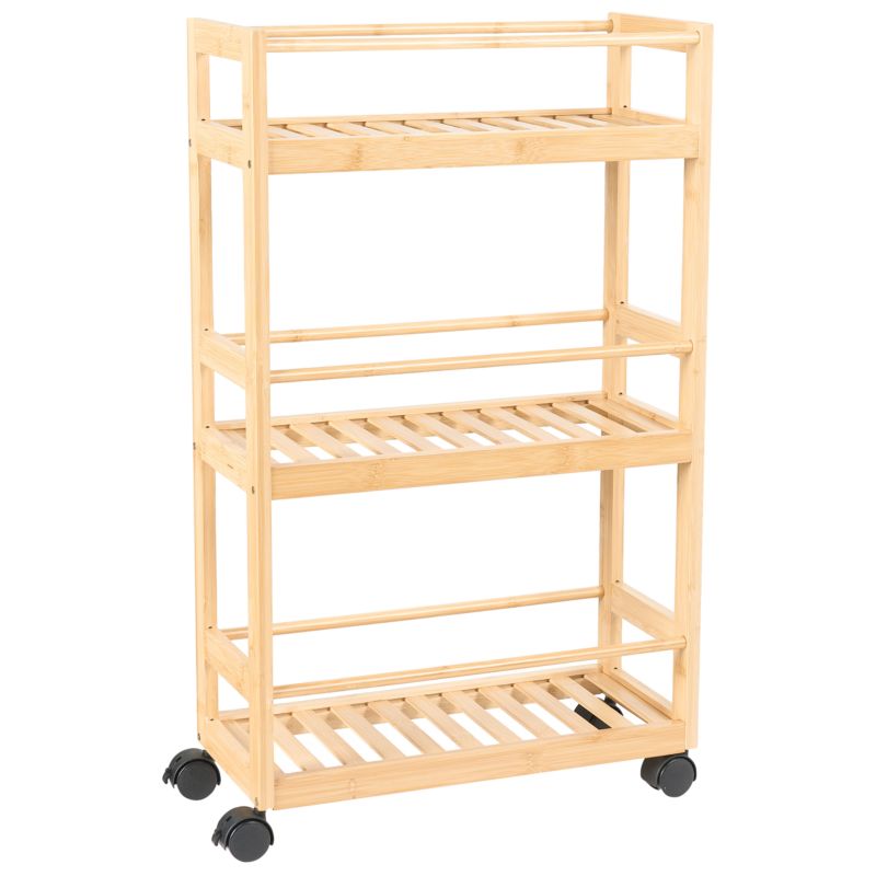 Bambusreol Quintay Brun med Hjul 45x20x75 cm