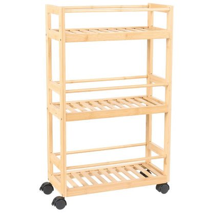 Bambusreol Quintay Brun med Hjul 45x20x75 cm