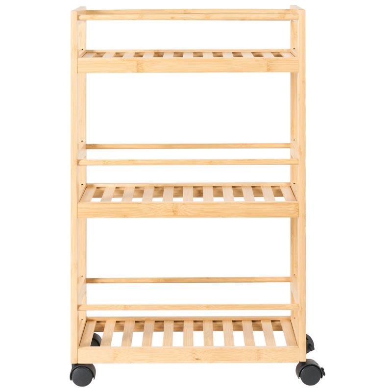 Bambusreol Quintay Brun med Hjul 45x20x75 cm