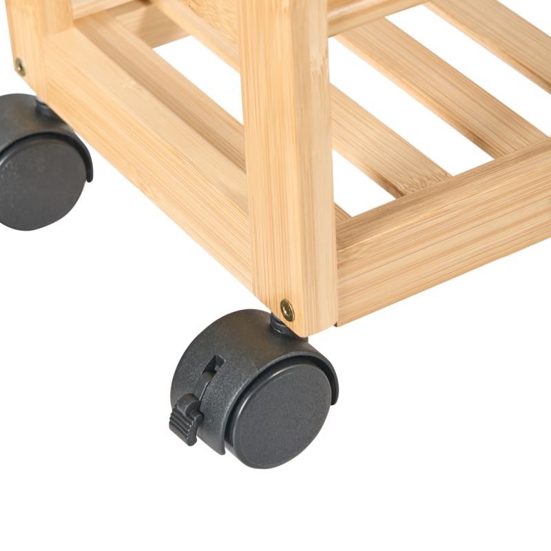 Bambusreol Quintay Brun med Hjul 45x20x75 cm