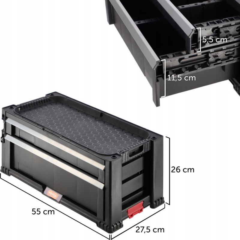 Keter værkstedsreol 237790 Tool Chest med 2 skuffer, sort
