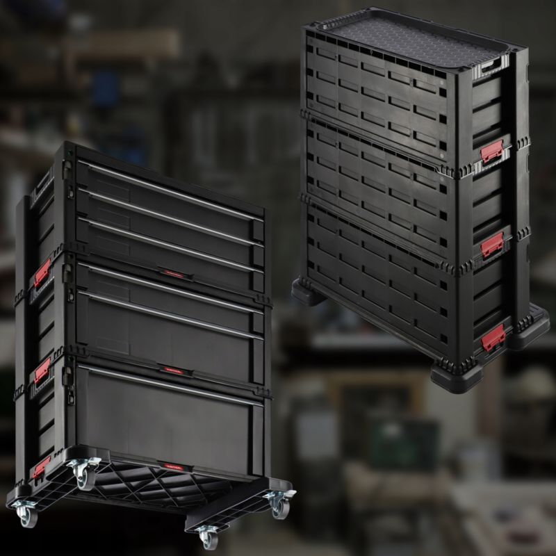 Keter Tool Chest Set værkstedsreol med 6 skuffer, sort