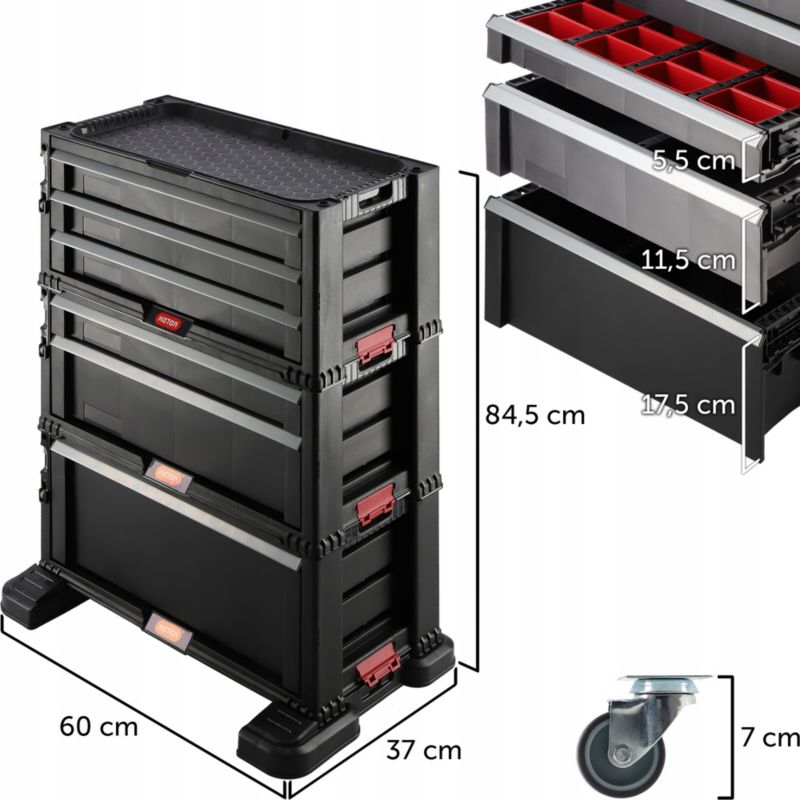 Keter Tool Chest Set værkstedsreol med 6 skuffer, sort