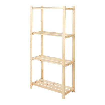 Træreol 130 x 65 x 30 cm med 4 hylder og 20 kg belastning