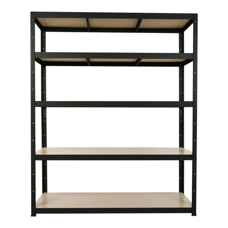 GoodHome Ryle fritstående metalreol 179 x 120 x 40 cm med 5 hylder, sort