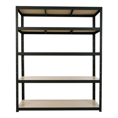 GoodHome Ryle fritstående metalreol 179 x 120 x 40 cm med 5 hylder, sort
