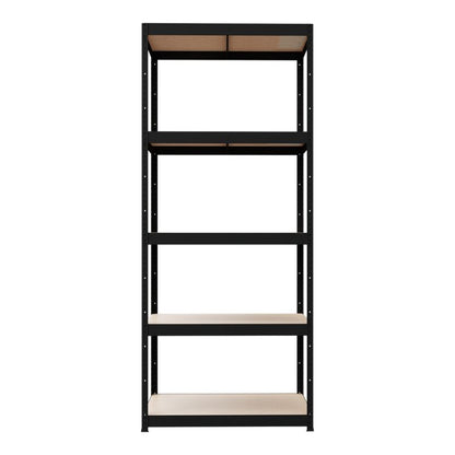 GoodHome Ryle fritstående metalreol 179 x 75 x 35 cm med 5 hylder, sort
