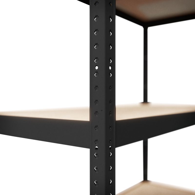 GoodHome Ryle fritstående metalreol 179 x 75 x 35 cm med 5 hylder, sort