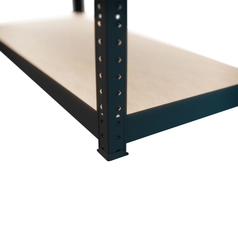 GoodHome Ryle fritstående metalreol 179 x 75 x 35 cm med 5 hylder, sort