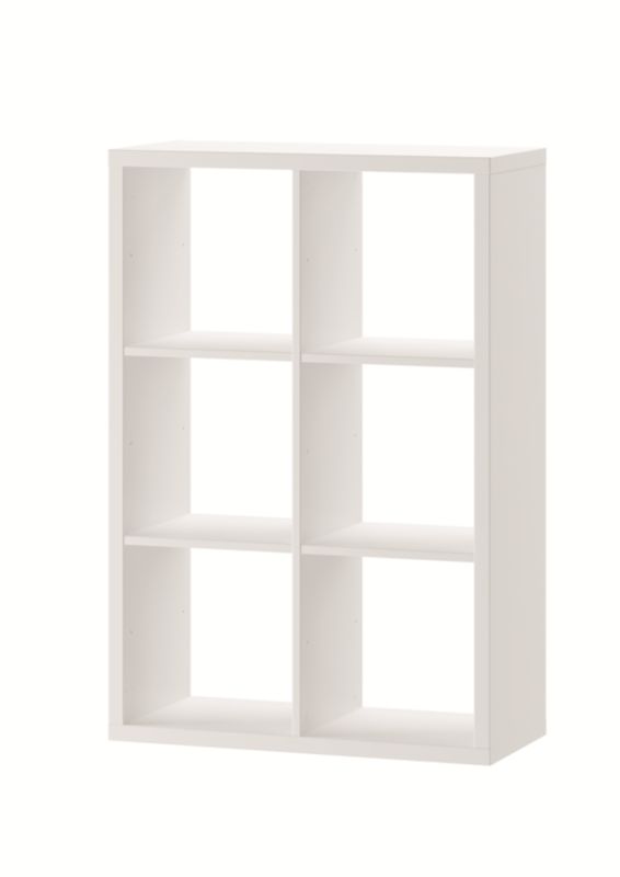 Land reol med 6 moduler i hvid