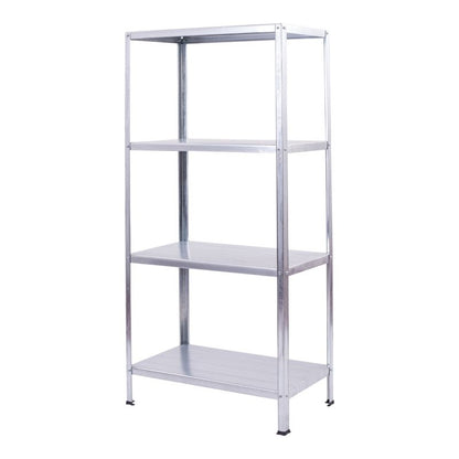 Fritstående metalreol 140 x 70 x 30 cm med 4 hylder og 40 kg belastning, galvaniseret