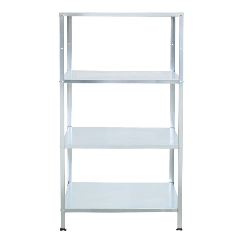 Fritstående metalreol 140 x 70 x 30 cm med 4 hylder og 40 kg belastning, galvaniseret
