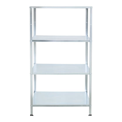 Fritstående metalreol 140 x 70 x 30 cm med 4 hylder og 40 kg belastning, galvaniseret