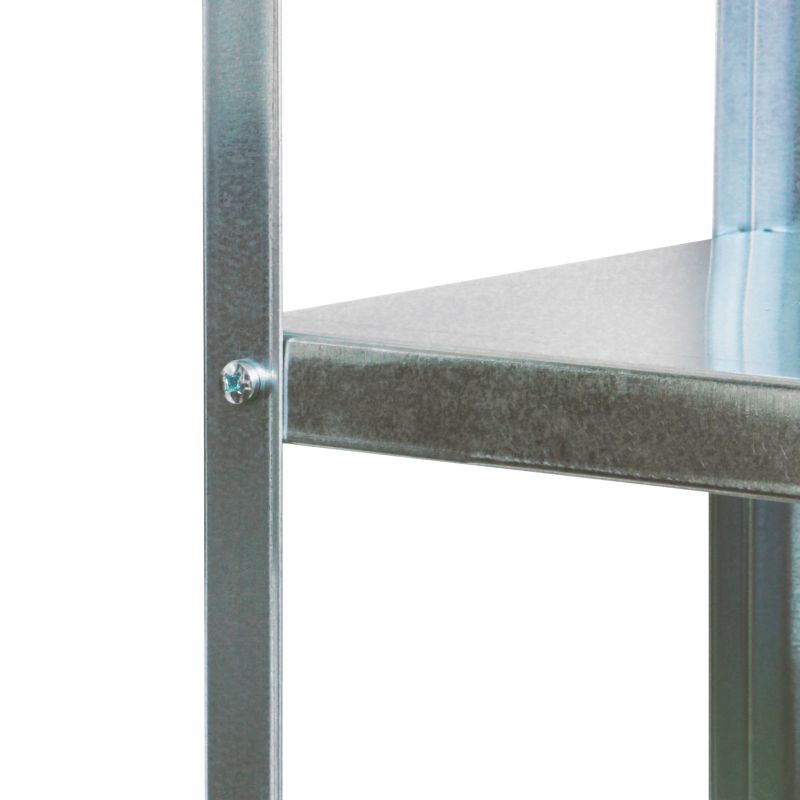 Fritstående metalreol 140 x 70 x 30 cm med 4 hylder og 40 kg belastning, galvaniseret