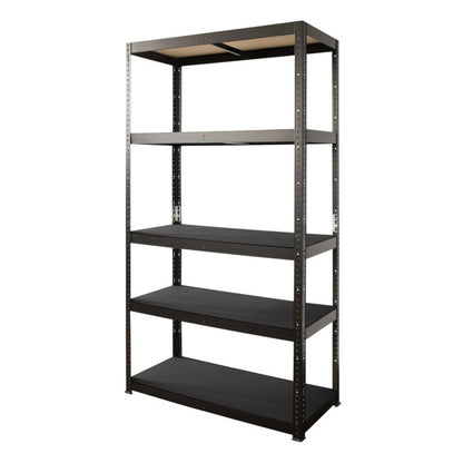 Fritstående metalreol 179 x 80 x 40 cm med 5 hylder og 120 kg bæreevne, mat-sort