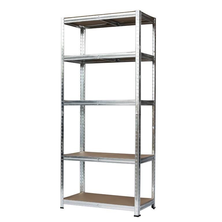 Metalreol 180 x 90 x 40 cm med 5 hylder og 175 kg belastning, galvaniseret