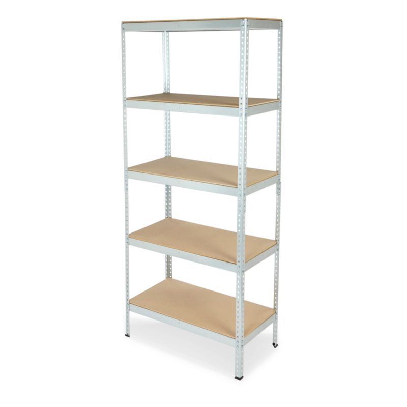 Metalreol Flint 210 x 91 x 46 cm med 5 hylder og 300 kg bæreevne, galvaniseret