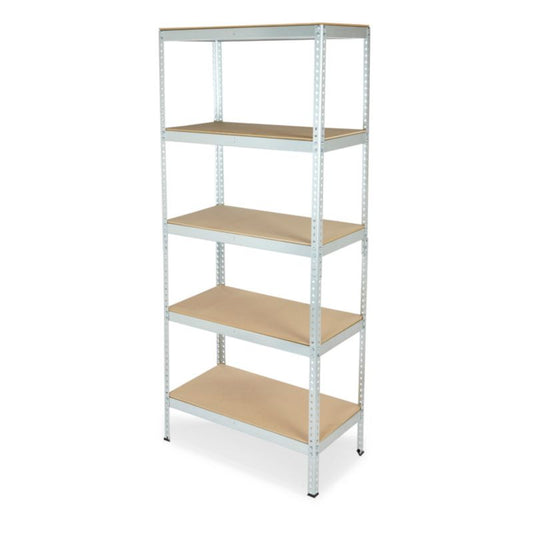 Metalreol Flint 210 x 91 x 46 cm med 5 hylder og 300 kg bæreevne, galvaniseret