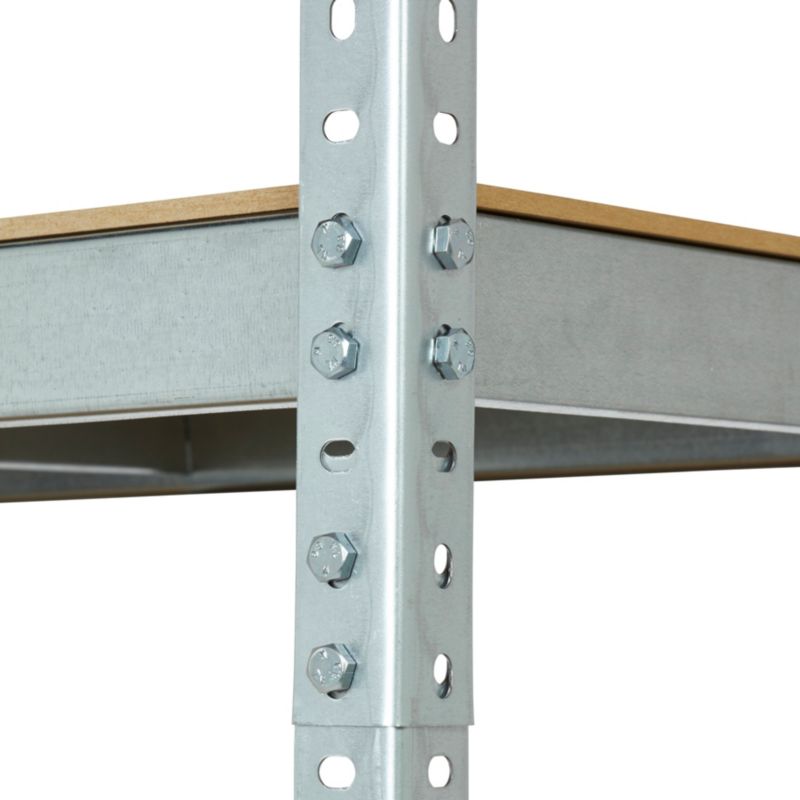 Metalreol Flint 210 x 91 x 46 cm med 5 hylder og 300 kg bæreevne, galvaniseret