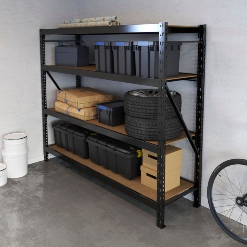 Modulært metalreol GoodHome Rand 180 x 220 x 60 cm med 4 hylder og 500 kg bæreevne