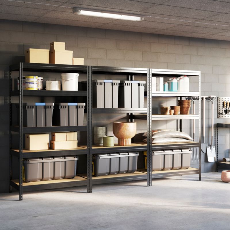 Metallreol Rand 180x97x60 cm Sort 5 Hylder 250 kg
