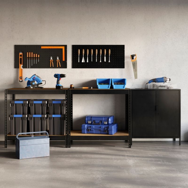 GoodHome Rand modulopbygget metalreol 90 x 97 x 60 cm med 2 hylder og 250 kg belastning