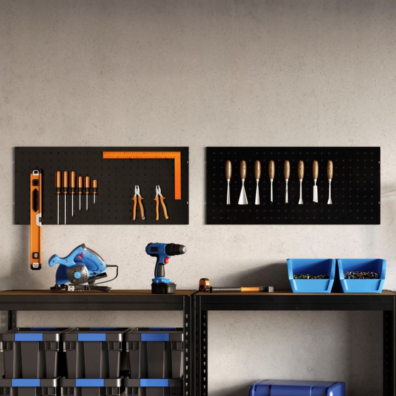 GoodHome Rand modulopbygget metalreol 90 x 97 x 60 cm med 2 hylder og 250 kg belastning