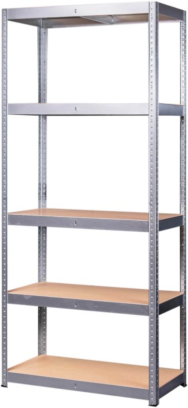 Metalkas metalreol med 5 hylder, galvaniseret, 179 x 80 x 40 cm