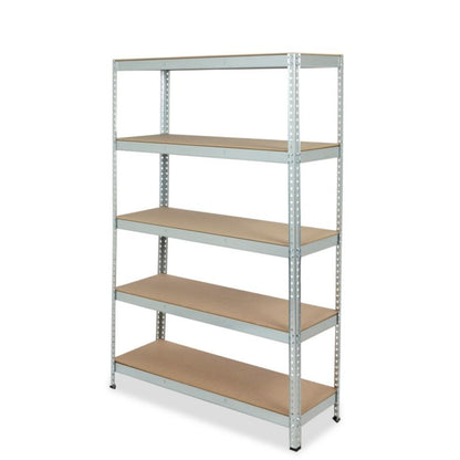Stabil metalreol 180 x 120 x 40 cm med 5 hylder og 200 kg belastning, galvaniseret