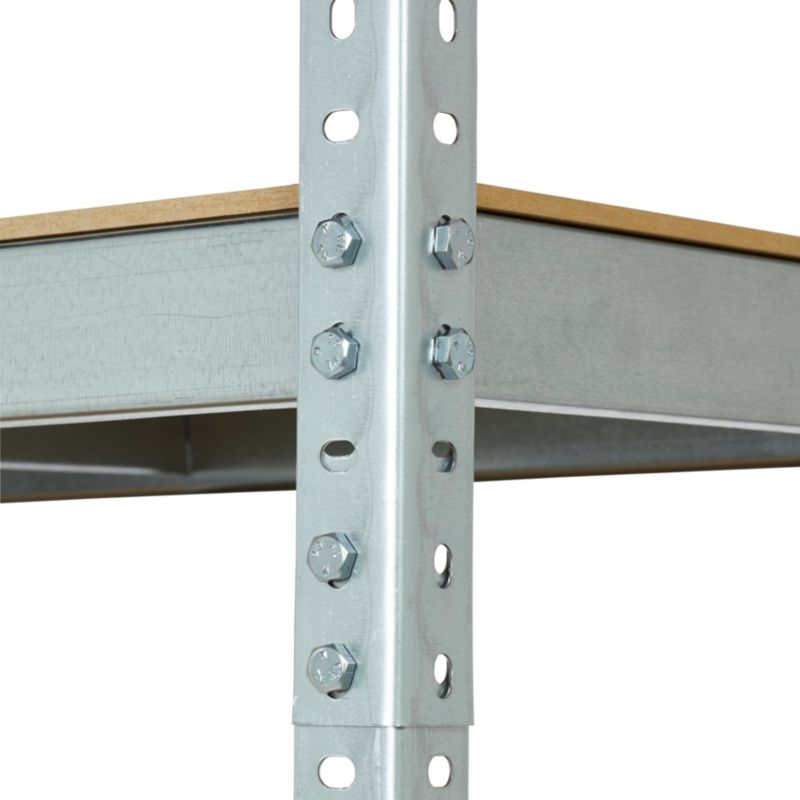 Stabil metalreol 180 x 120 x 40 cm med 5 hylder og 200 kg belastning, galvaniseret