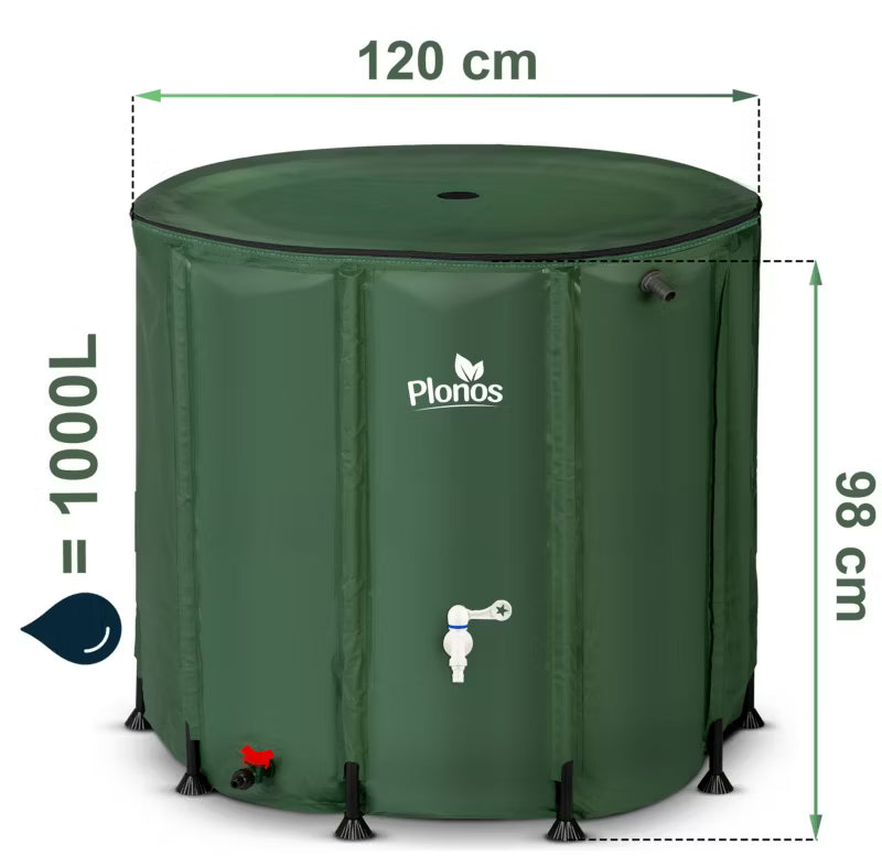 Regnvandstank 1000 Liter Grøn 120x98 cm