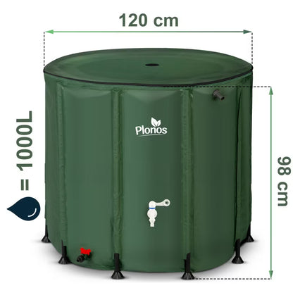 Regnvandstank 1000 Liter Grøn 120x98 cm