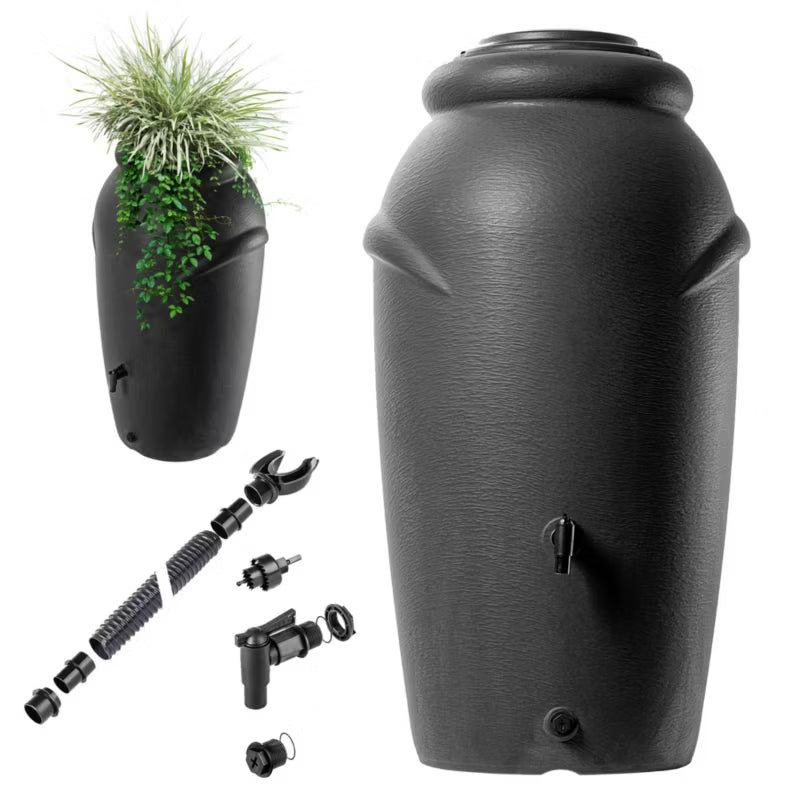 Regnvandstank 210 Liter med Hane og Plantekumme