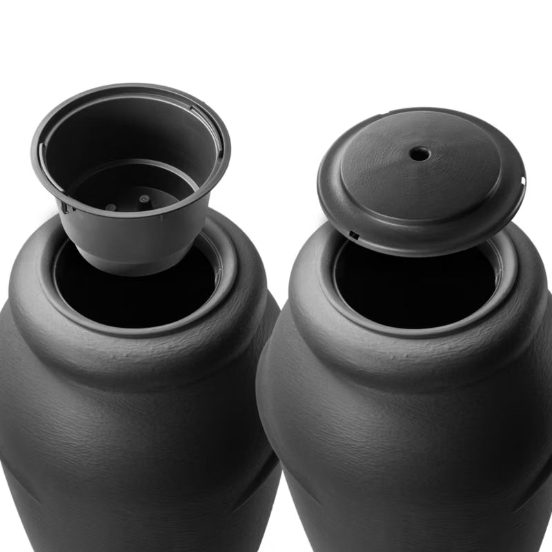 Regnvandstank 210 Liter Antracit med Hane og Urtepotte