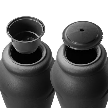 Regnvandstank 210 Liter Antracit med Hane og Urtepotte