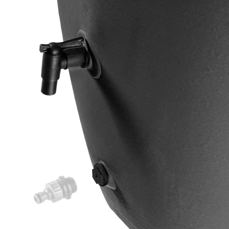 Regnvandstank 210 Liter Antracit med Hane og Urtepotte