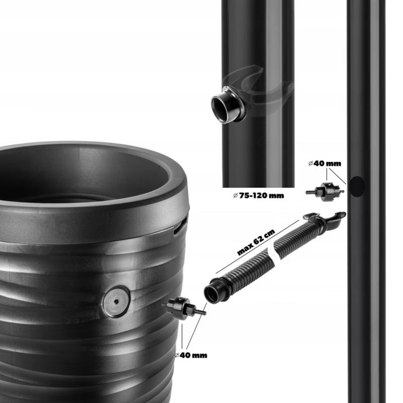 Regnvandstank 240 Liter Antracit med Plantekumme