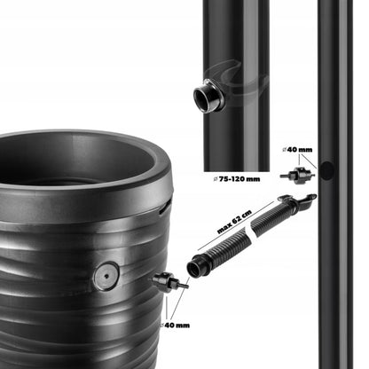 Regnvandstank 240 Liter Antracit med Plantekumme