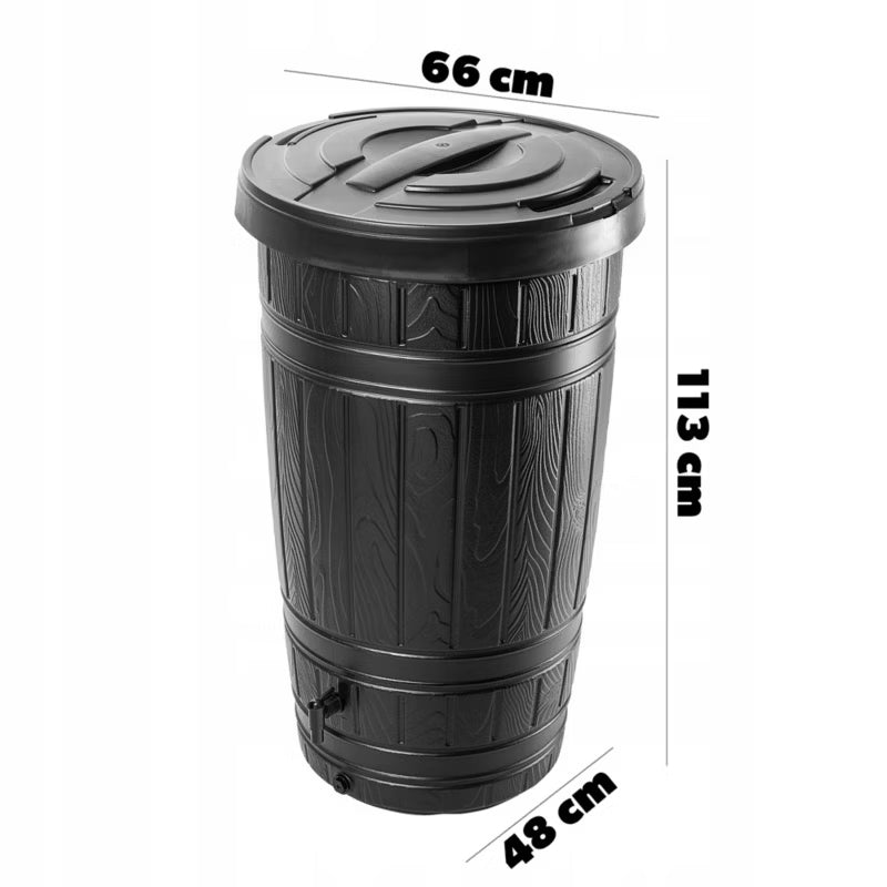 Regnvandstank 265 Liter Sort med Hane