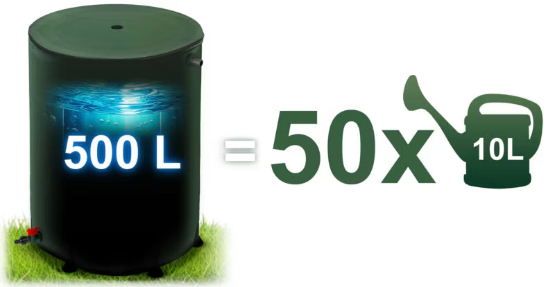 Regnvandstank 500 Liter 80x98 cm Foldbar Grøn