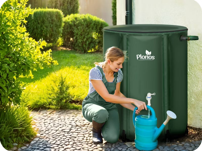 Regnvandstank 500 Liter 80x98 cm Foldbar Grøn