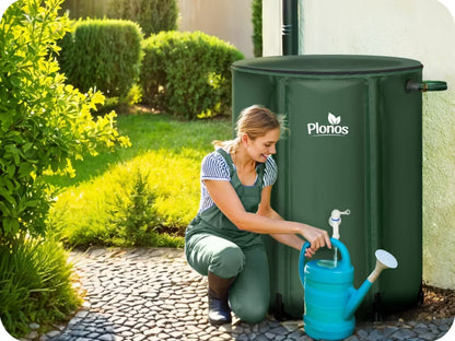Regnvandstank 500 Liter 80x98 cm Foldbar Grøn