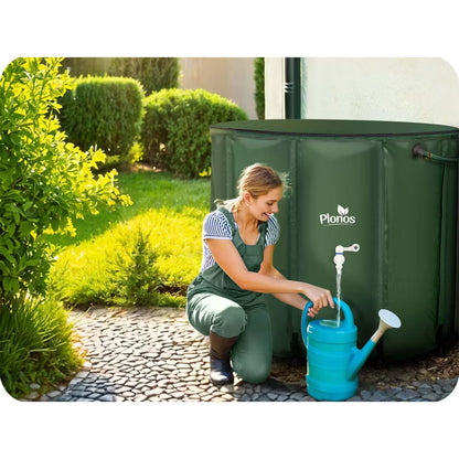 Regnvandstank Sammenklappelig 100x85 cm 650 Liter Grøn