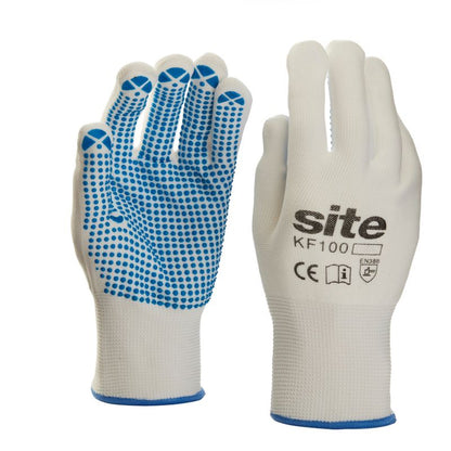 Nylonhandsker Site med PVC-prikker L