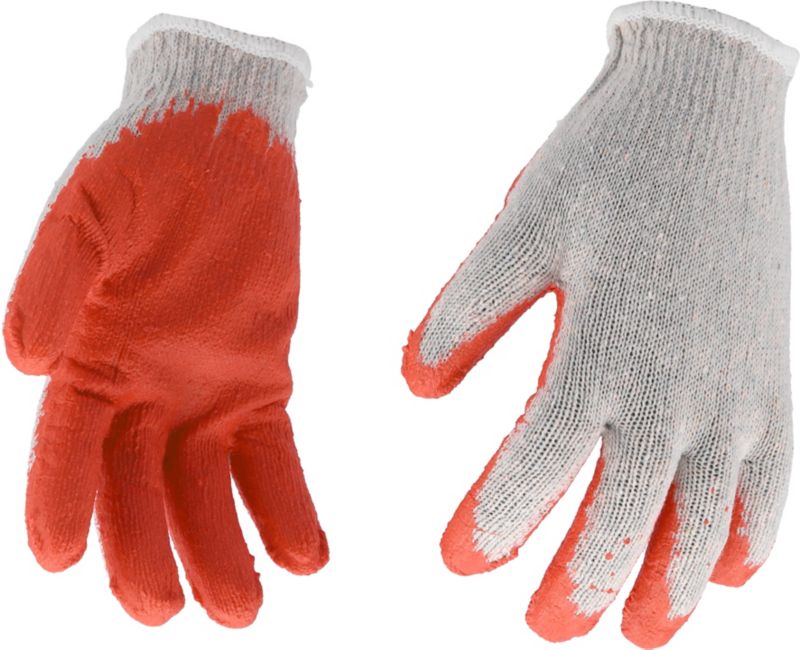 Beskyttelseshandsker med gummibelægning i forskellige farver