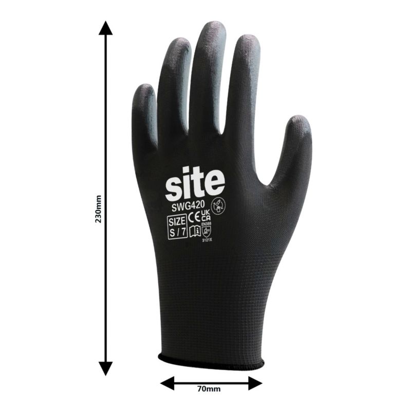 Beskyttelseshandsker Site nylon S