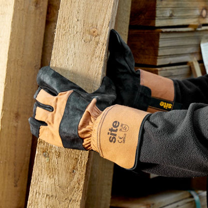 Beskyttelseshandsker i læder Site SWG540 brune XL