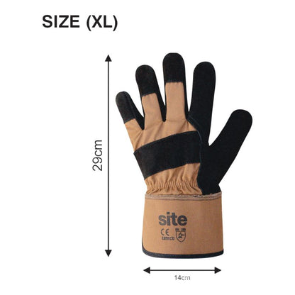 Beskyttelseshandsker i læder Site SWG540 brune XL