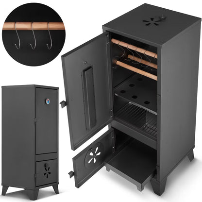 Røgeovn Have 2-i-1 Grill 40x40x105 cm Sort Stål